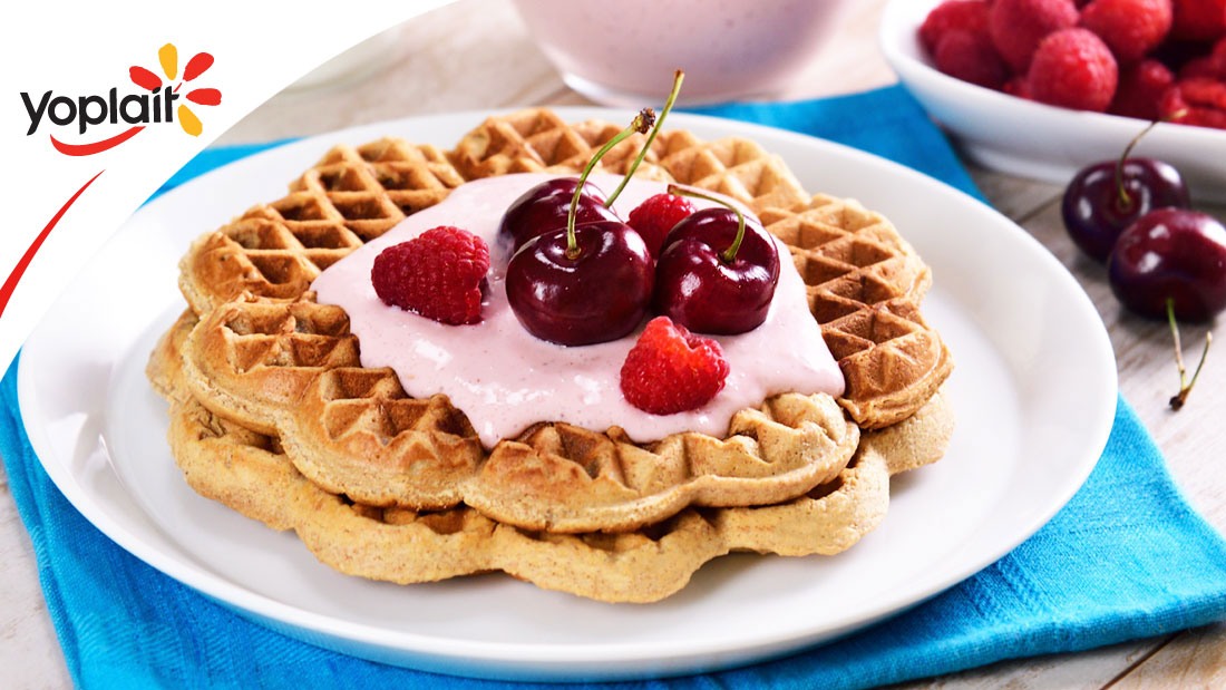 Waffles integrales con Yoghurt